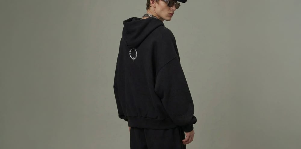 Zoho – Fleece Oversized Hoodie - Чорний
