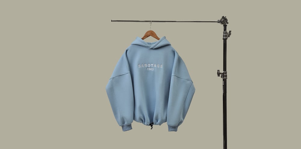 "SABOTAGE" Hoodie Блакитний